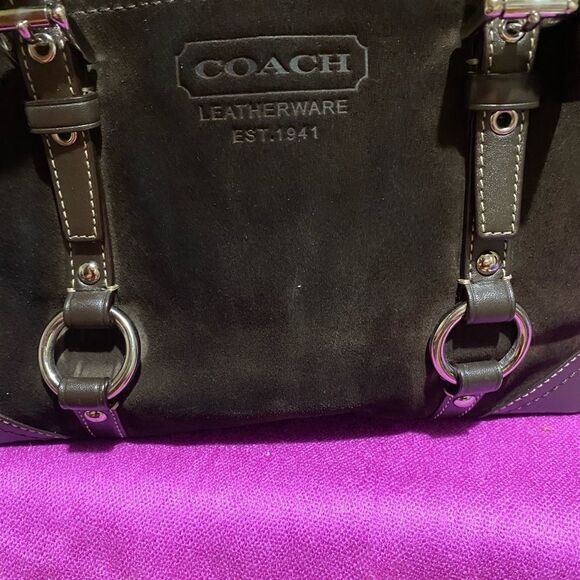 Coach F12836 Suede Leather Bag - Picture 5 of 7